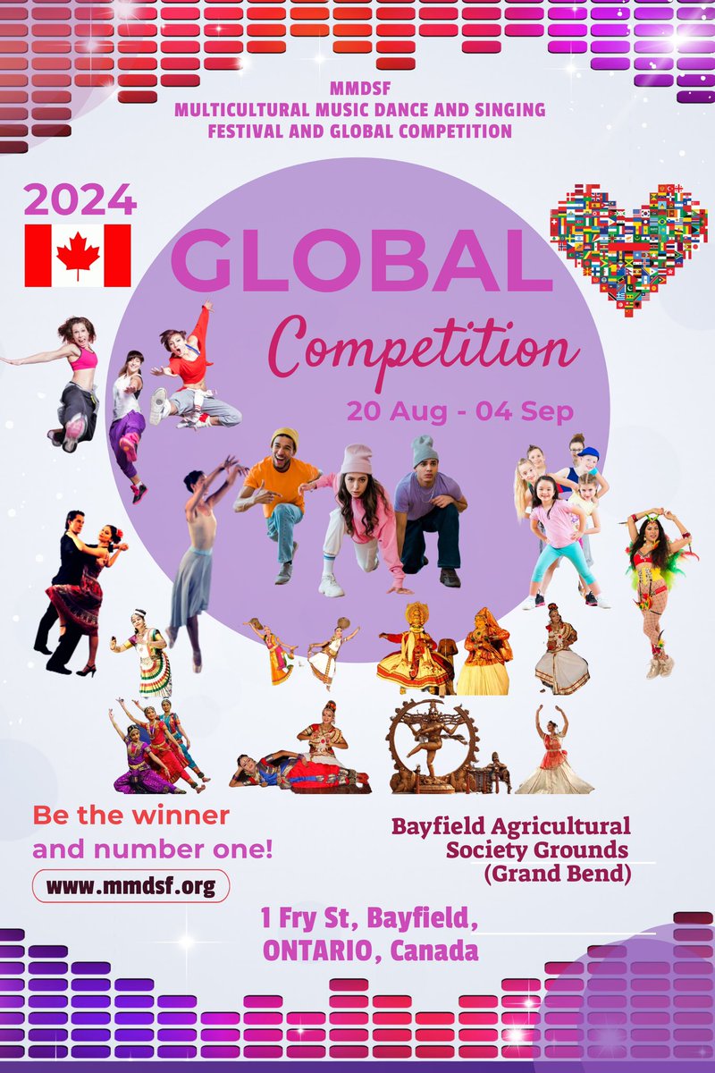 ! Register now at MMDSF.org. #MMDSF2024 #GlobalCompetition #MulticulturalFestival #CelebrateDiversity #WorldArts #OntarioEvents #CulturalCelebration #DanceSingPlay #MMDSF #ArtistsOfTheWorld #Bayfield #grandbend