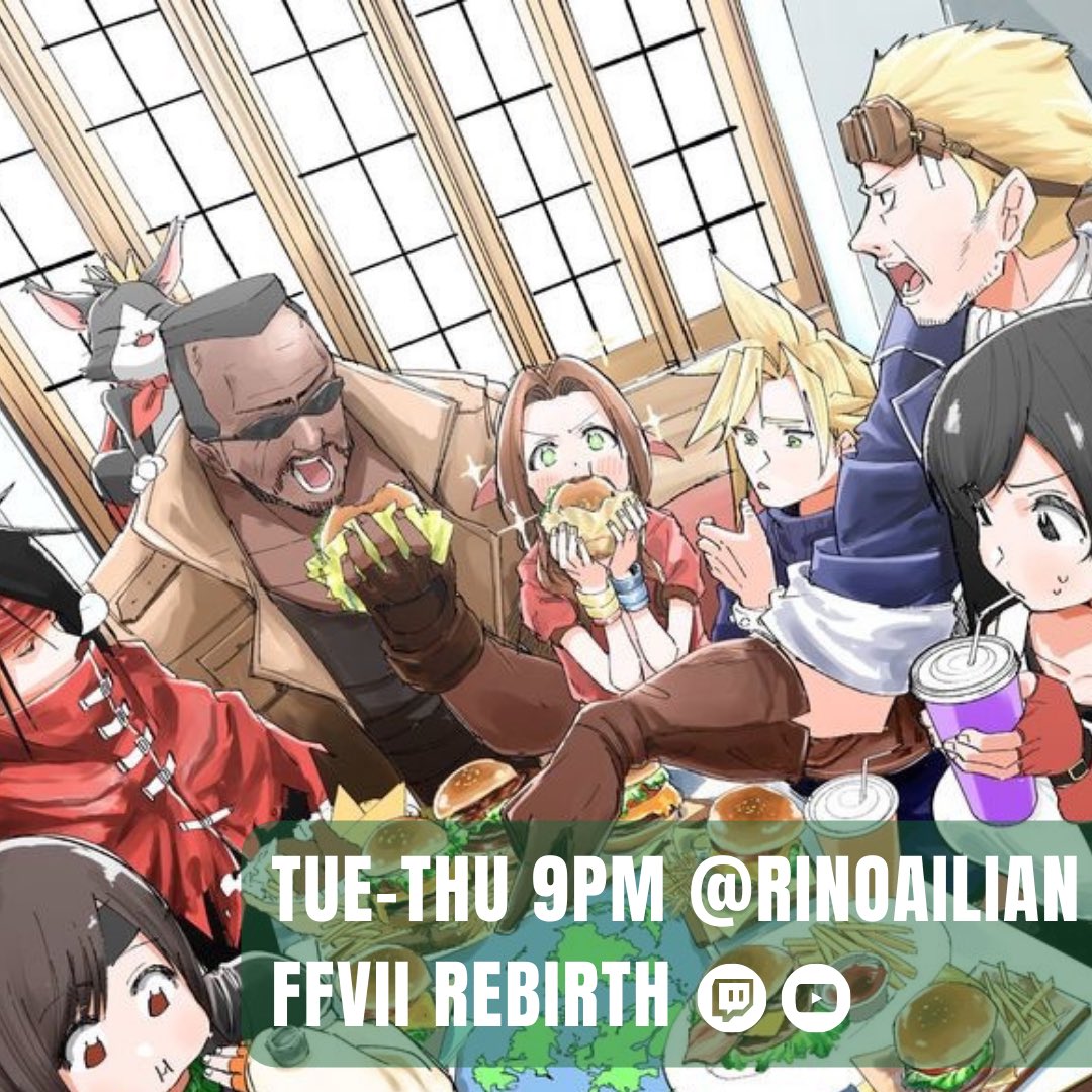 Join in finishing Chapter 11 and exploring #Nibel region tonight at 9pmET on #Twitch with #RinoaIlian! Like, share & follow!
#finalfantasyviirebirth #ff7 #cloudstrife #nibelheim #vincentvalentine #retrogaming #finalfantasygamer #mtlgamer #twitchstreamer #squareenix