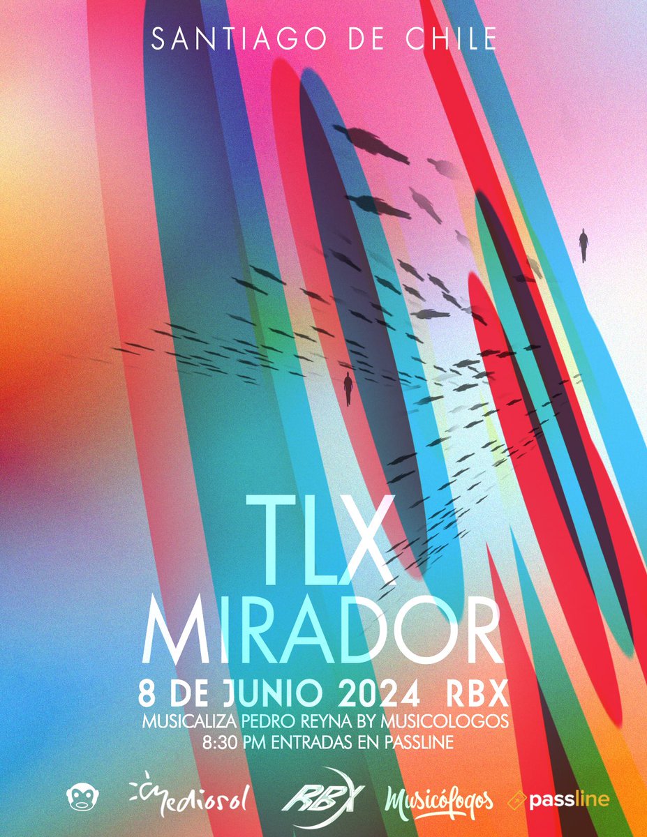Santiago de Chile! Nos vemos este 08 de junio por primera vez en el #RBX junto a @Mirador, las entradas las consiguen en #passline en el link de la bio. Aviones ✈️✈️✈️