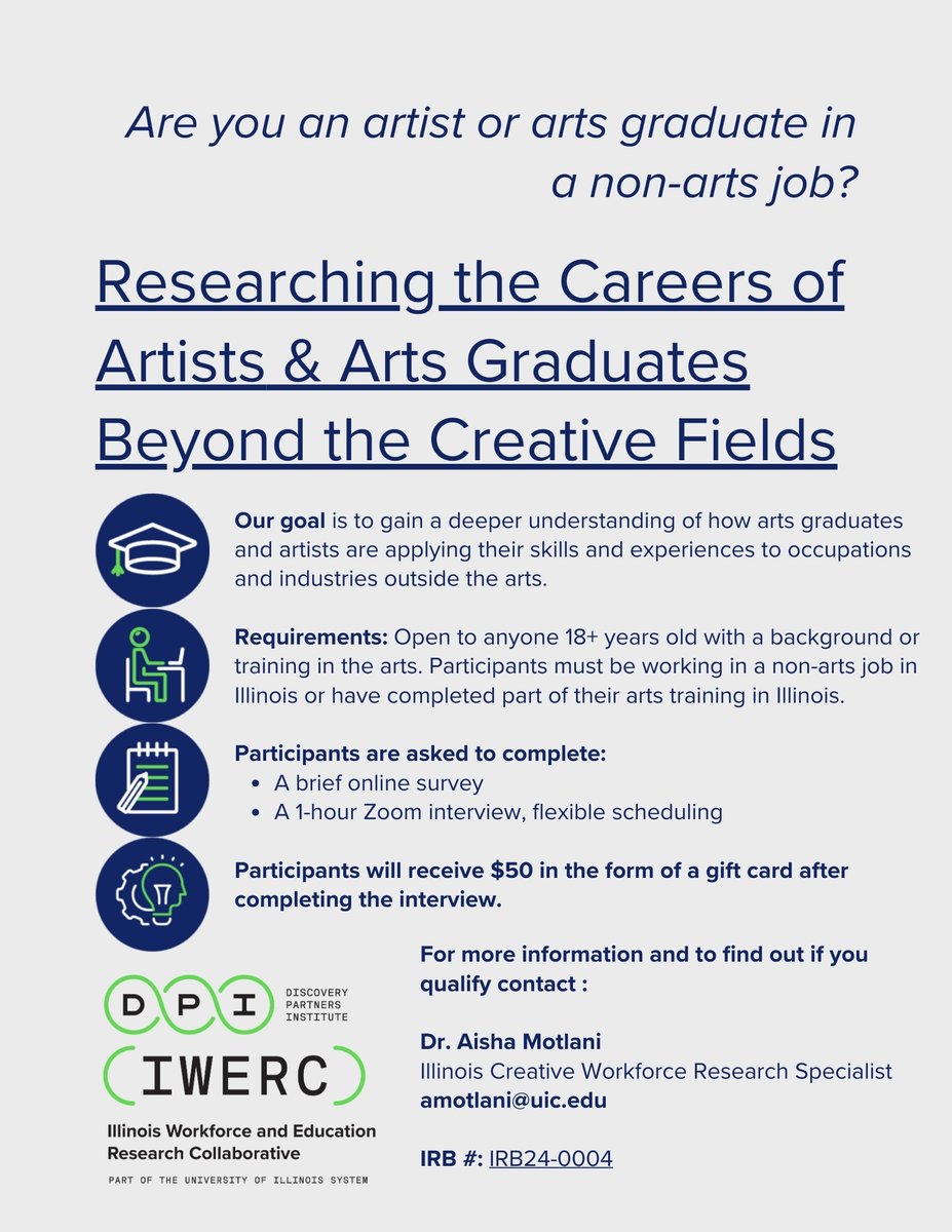 🔍🌟 Calling all artists and arts graduates! Help us understand the diverse roles of creative workers in today's economy. Contact us to participate, forward our research flyer, or tag anyone who could contribute valuable insights. #ArtsCareers #ProfessionalDevelopment