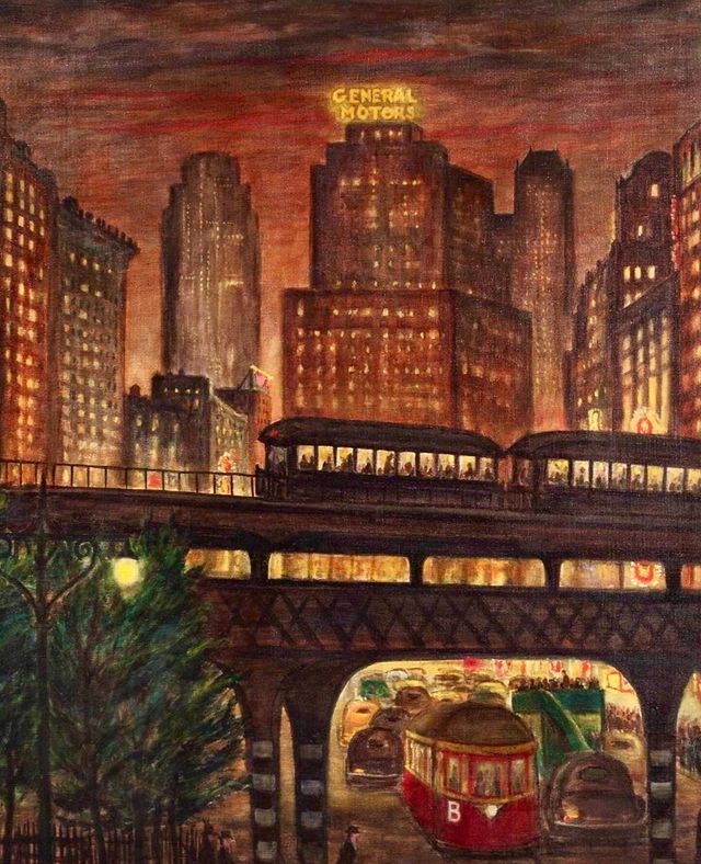 Edmund Yaghjian, El Crossing at 53rd Street, 1938.