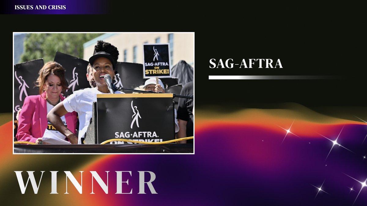 Congratulations to @sagaftra who are the winners of the #PRWeekGlobalAwards Issues and Crisis category for their project ‘SAG-AFTRA Strike’