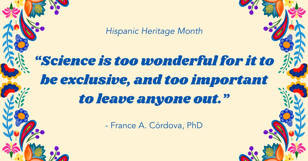 To celebrate #HispanicHeritageMonth, we honor the lasting contributions of Hispanic scientists who have enriched our world with their innovation and dedication. This month and always, we recognize the importance of supporting and uplifting Hispanic voices in STEM.