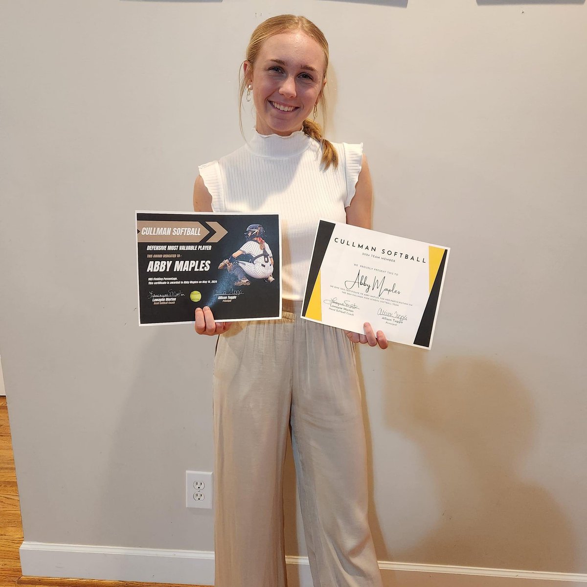 Abby Maples 2027 (@abbymaples2027) on Twitter photo We had our softball banquet last night and I got the honor of being named the defensive mvp with a .985 fielding avg. So thankful for this team and I’m excited to see what’s to come. <a href="/CullmanCats/">Cullman High School</a> <a href="/CullmanSoftball/">Cullman Softball</a> We had our softball banquet last night and I got the honor of being named the defensive mvp with a .985 fielding avg. So thankful for this team and I’m excited to see what’s to come. <a href="/CullmanCats/">Cullman High School</a> <a href="/CullmanSoftball/">Cullman Softball</a>