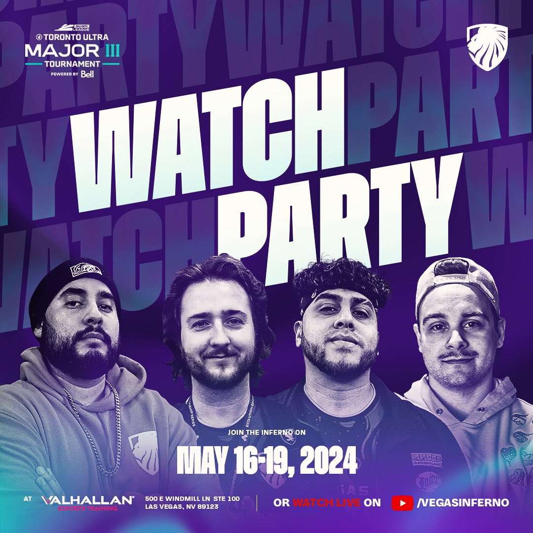 Starting tomorrow at 10:30AM we’ll be live from Valhallan Esports as we host the @TorontoUltra Major III Watch Party!! Join us on YouTube, or in person!! Come hangout with @Glyphics_ , @TAMER_LV , @FiteLVI & @SethFPS !!