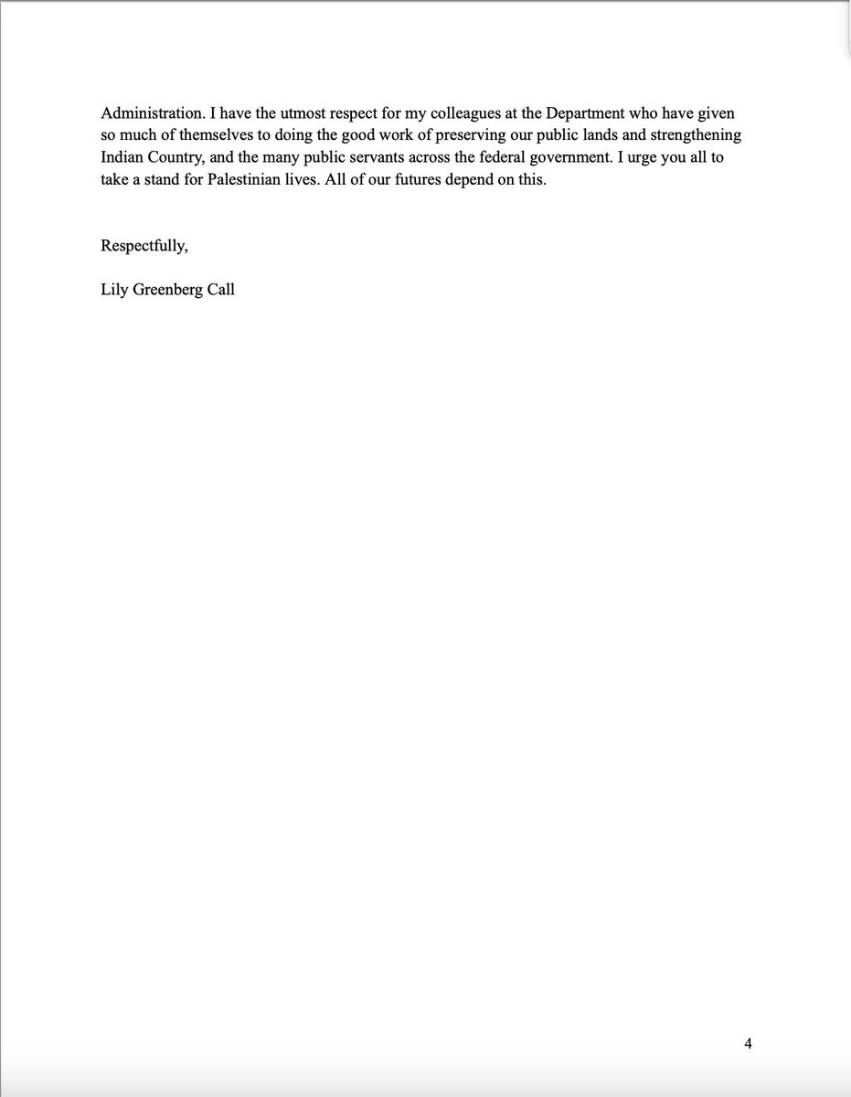 Lily Greenberg Call's resignation letter: