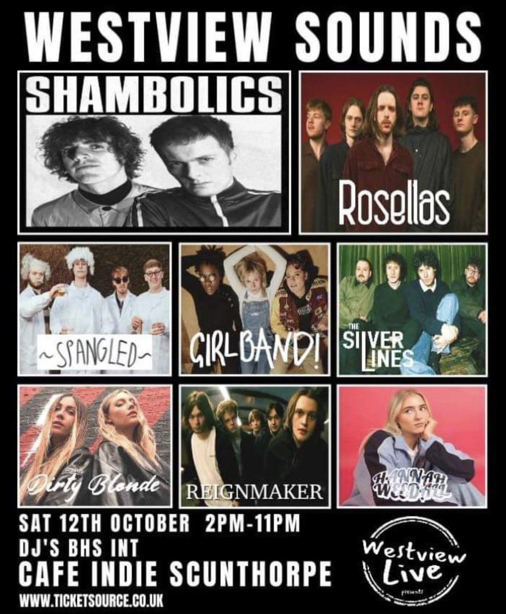 ticketsource.co.uk/whats-on?q=wes… Can't believe this one has not sold out yet! @westviewlive @CafeINDIE______ Grab your tickets! What a lineup! @shambolicsmusic @RosellasBand @Spangledband @girlbandhq @TheSilverLines1 @weredirtyblonde @reignmaker_band @hannahweedalll