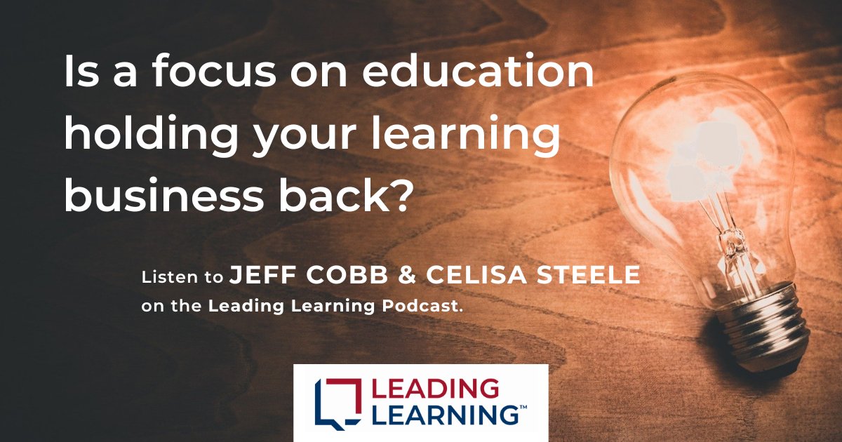Learning and education are not the same.

If a #learningbusiness focuses on only education, find out why it unnecessarily limits its potential impact.

Listen (or read the show notes/transcript) ----->>
leadinglearning.com/episode-397-le… #LeadingLearning
