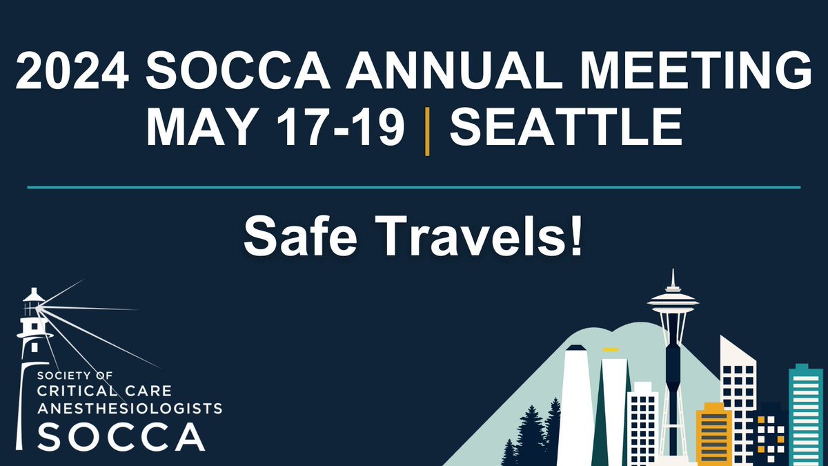 Safe travels to the 2024 SOCCA Annual Meeting! Hope to see you soon at the Hyatt Regency Seattle Hotel - buff.ly/3TWcRW3