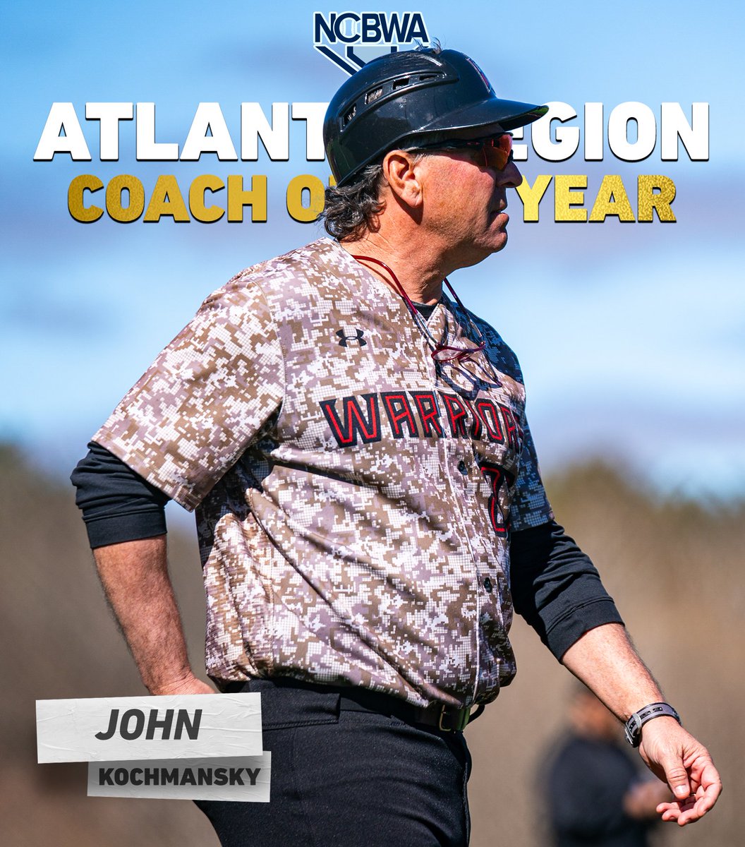 Francisco, Kochmansky Highlight NCBWA All-Atlantic Region Honors

⚔️Brent Francisco became the second straight Warrior to be honored as the NCBWA All-Atlantic Region Pitcher of the Year

⚔️John Kochmansky was tabbed as the NCBWA All-Atlantic Region Coach of the Year for the first