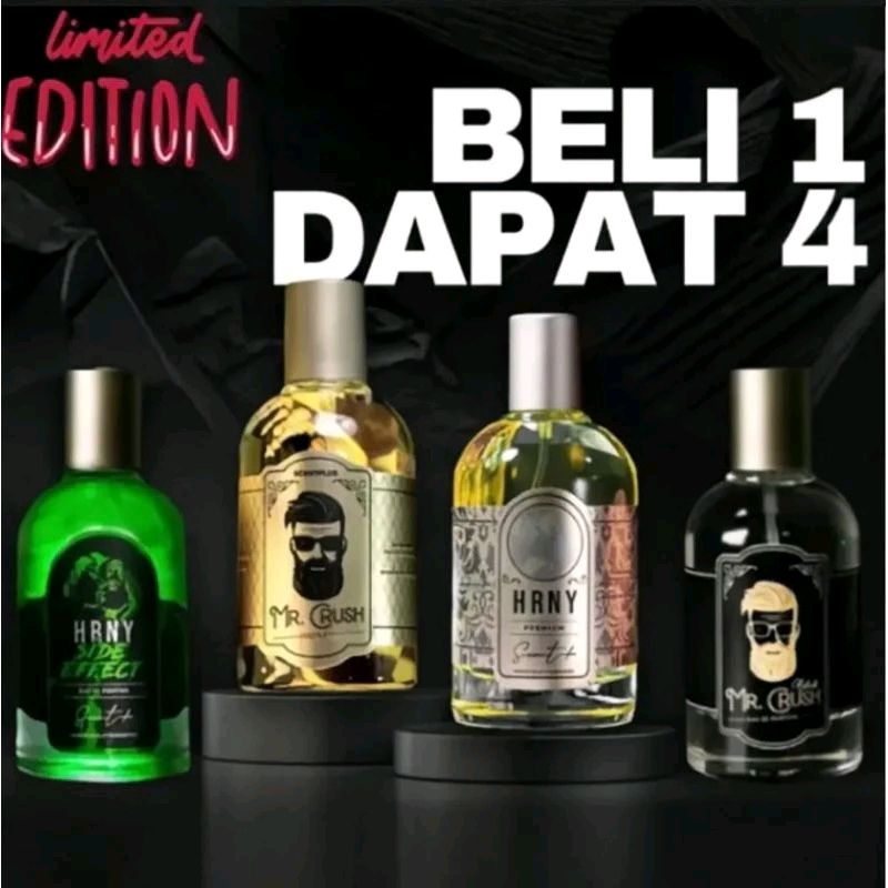 anvickbram's tweet photo. Cek BELI 1 DAPAT 4 PARFUM HRNY + MR CRUSH ORIGINAL PAKET MURAH BUNDLING SCENTPLUS EDP dengan harga Rp32.400. Dapatkan di Shopee sekarang! https://t.co/GOsOzr17j7 https://t.co/Z6QPaFqGfL