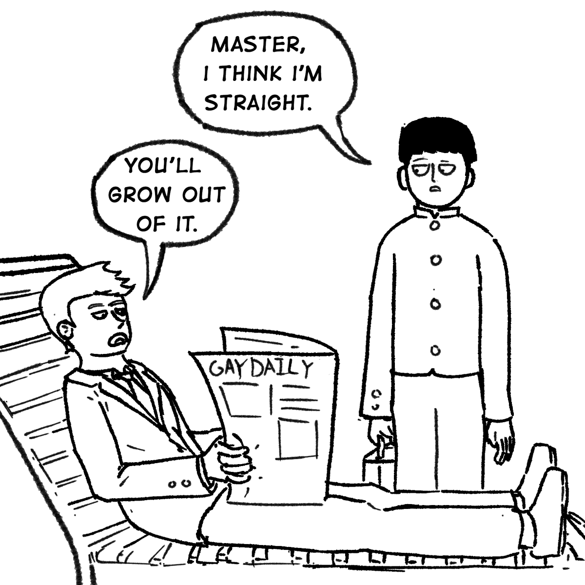 I thought of this a year ago but never got around to drawing it. So uh, here it is. #mobpsycho100 #mp100