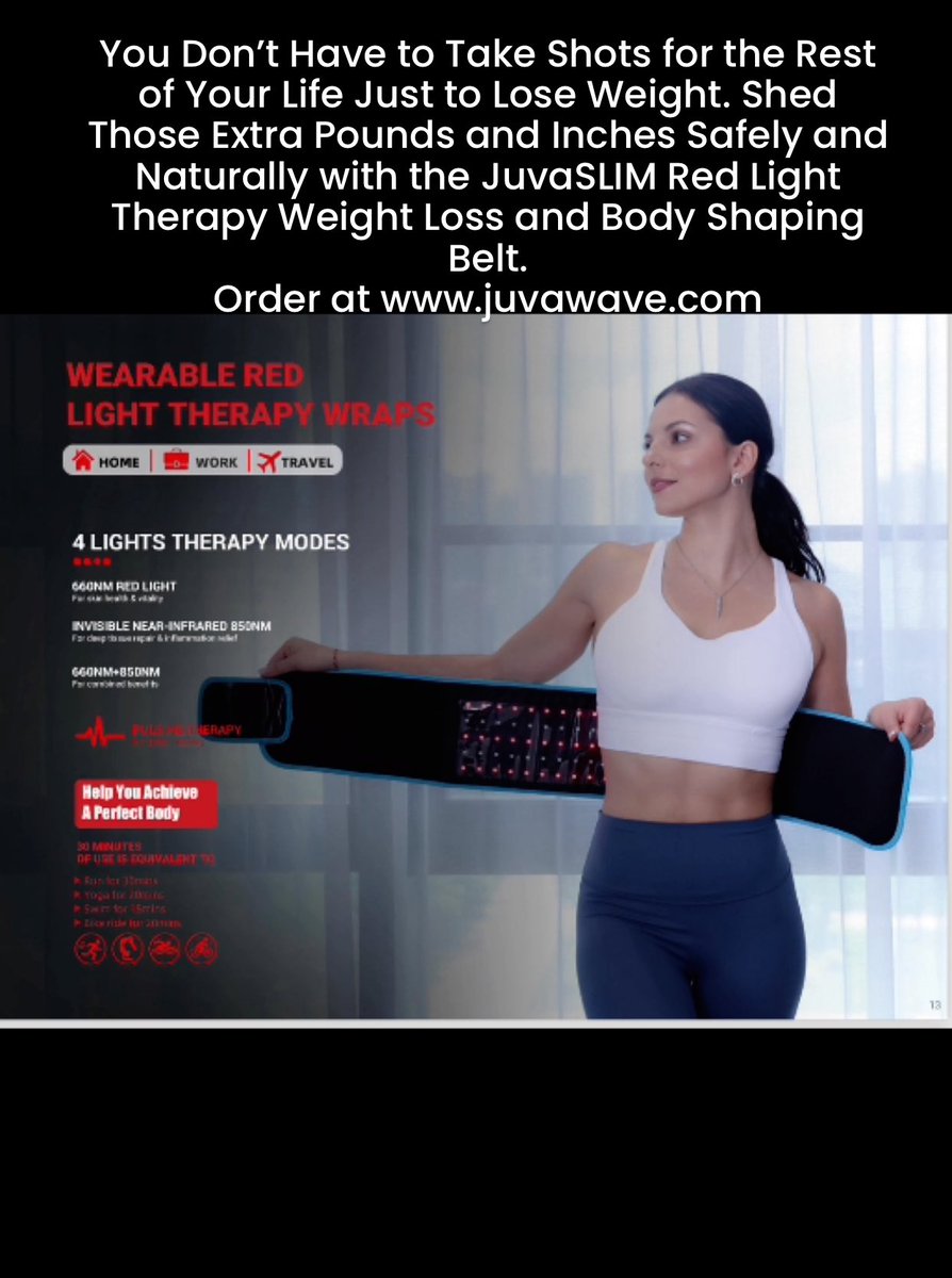 Forget Ozempic and all the side effects and lose weight naturally with the JuvaSLIM Red Light Therapy Weight Loss Belt. No Drugs, No Shots, No Side Effects. Just the body you dream of. Order now at juvawave.com/products/juvaw… #weightloss #ozempic #ozempicface #redlighttherapy #health