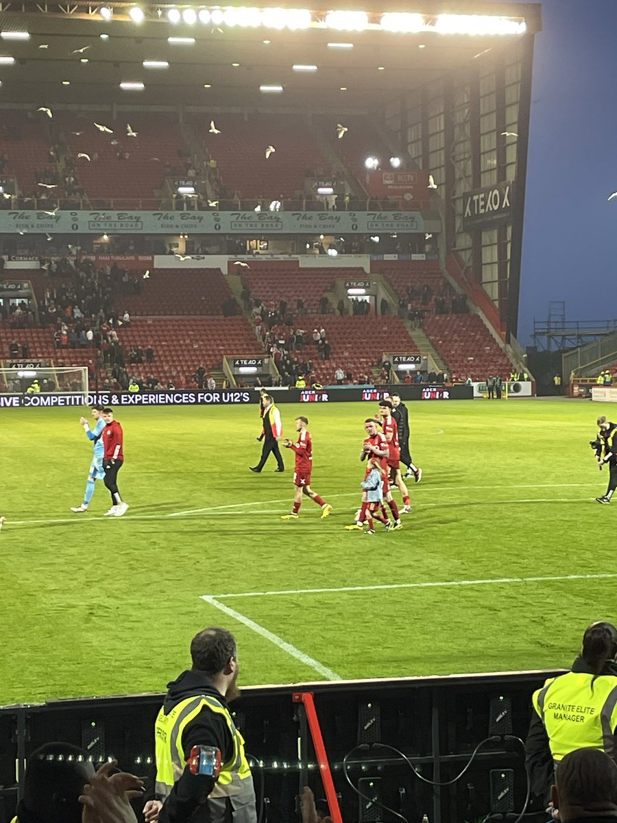 One very sad 13yr old son. He’s had a season ticket since he was 5 and tonight he saw Johnny Hayes play for the last time. His OGs, they are few. @AberdeenFC #StandFree