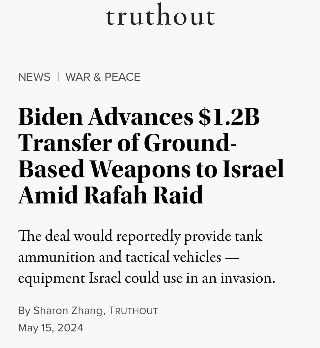 Joe Biden continues to be complicit in this genocide. He has supported and funded Israel this whole time. There has been no policy change.