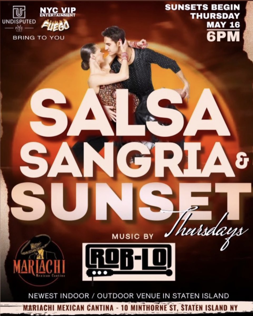 Get ready to salsa! 💃 Starting Thursday, May 16, join Mariachi Mexican Cantina for outdoor salsa dancing every Thursday from 6 pm to 2 am. Eat, drink, and dance the night away! 🌟🍹 #SalsaNight #downtownsinyc