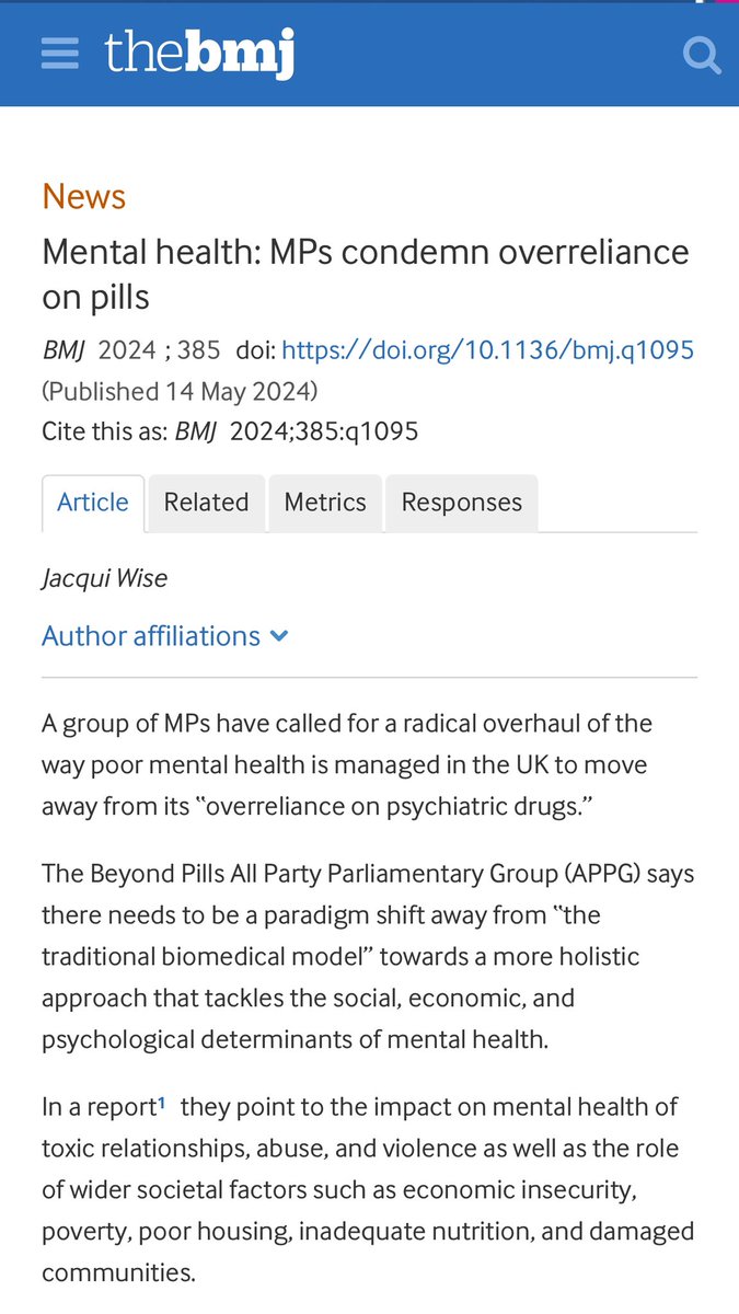 A group of MPs have called for a radical overhaul of the way poor mental health is managed in the UK to move away from its “overreliance on psychiatric drugs.”