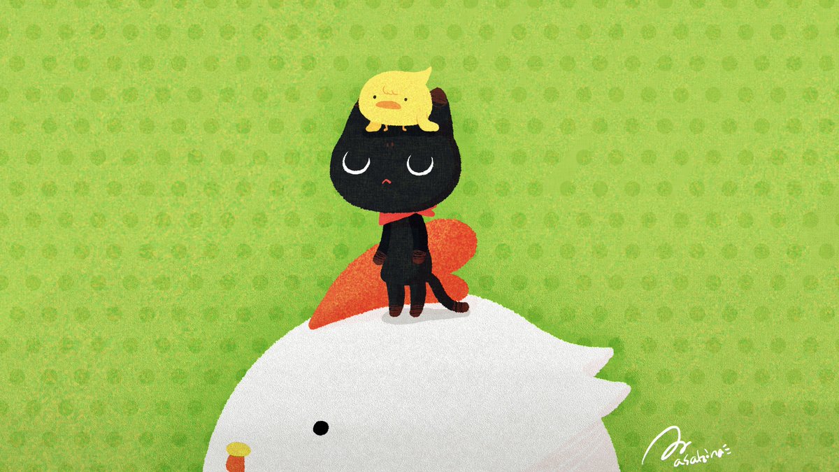 「#見た人もなにか無言で猫を貼る 」|あさひな。のイラスト