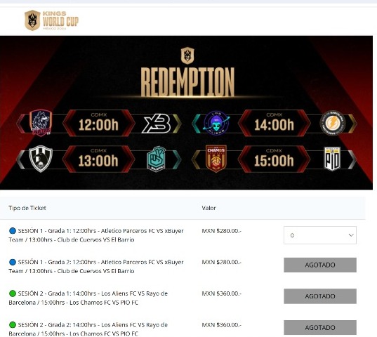 KingsNewsMx's tweet photo. 🎟️ #KingsLeague
🥖 Los boletos para el repechaje volaron como pan caliente 
👀 Ya no hay entradas para ver a Rayo de Barcelona vs Aliens y Chamos vs Pio FC https://t.co/F5y9b2CICk