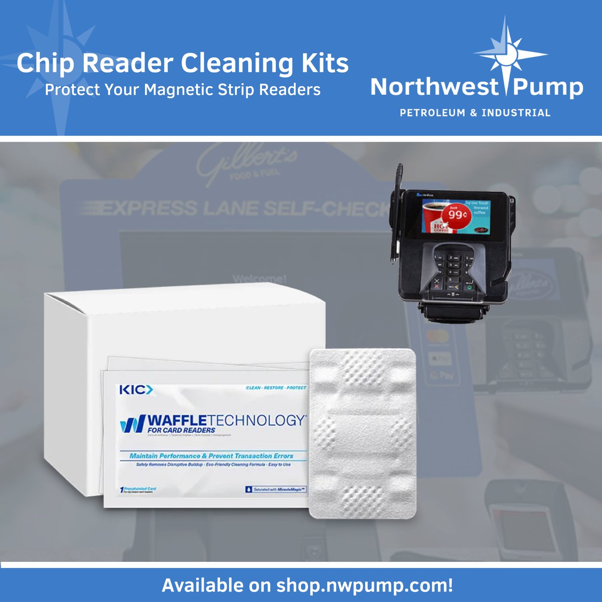 Don't forget about your chip readers during this year's spring cleaning! Our shop site has cleaning cards specifically designed to clean the delicate magnet readers in your pin pads. Buy your card cleaners here: bit.ly/3wHAhFS

#servicestation #cardreader #pinpad #cstore