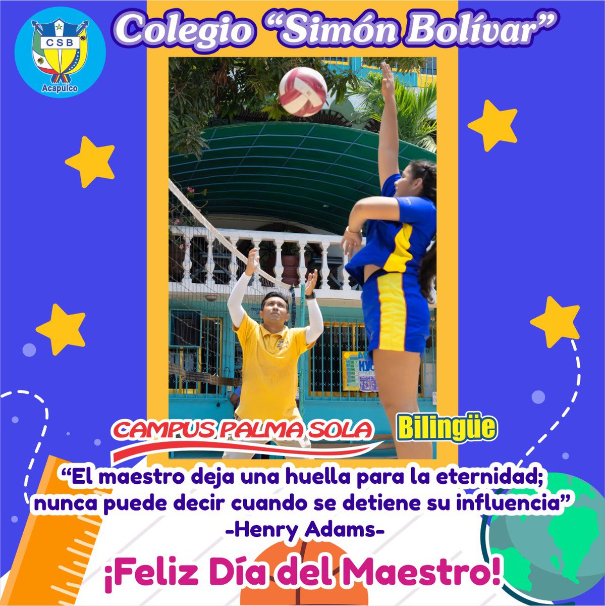 csbmexico's tweet photo. 👩‍🏫🧑‍🏫Gracias MAESTRO, porque su compromiso con las generaciones de hoy, crea un mundo mejor para las generaciones del mañana.  ✏️¡FELICIDADES!
👨‍💻🌐👩‍💻🧠
#HappyTeachersDay #FelizDíaDelMaestro 

📍Av. Palma Sola y c del Río No 1 Col. Amp Sta. Cruz. 
744 218 37 65 

#Acapulco https://t.co/LoWEzsVlvK