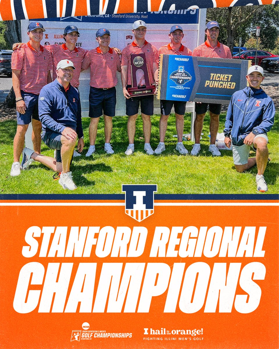 NCAA Stanford Regional Champions! 🏆 

The Fighting Illini claim the program's sixth NCAA Regional title since 2013 and have punched their ticket to the 2024 NCAA Championship at Omni La Costa! 

#Illini // #HTTO