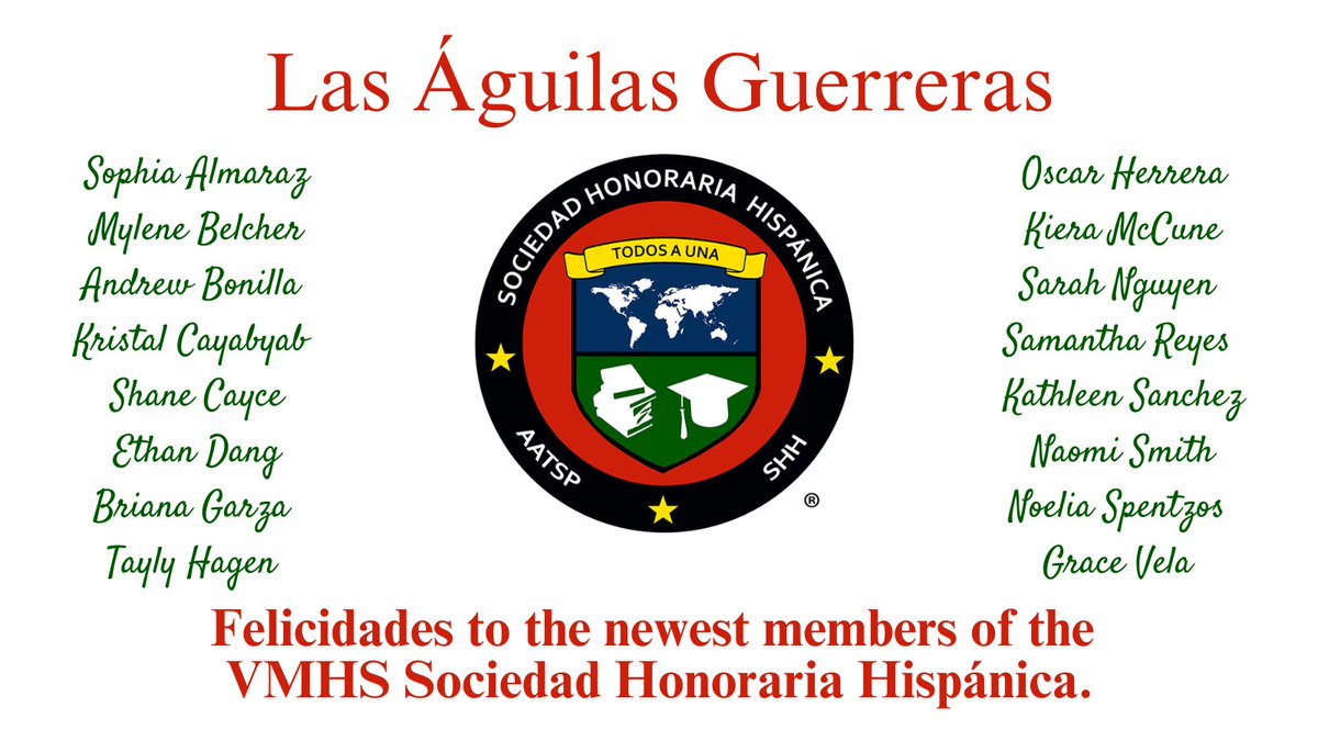 Felicidades to our newest members. We look forward to seeing your impact on Vets and the community. #inspireexcellence ⁦<a href="/SHH_AATSP/">SHH</a>⁩ ⁦<a href="/scott_walker33/">Principal Walker - VMHS</a>⁩ ⁦<a href="/VMHSEagles/">Veterans Memorial HS</a>⁩ ⁦<a href="/CCISD/">CCISD</a>⁩