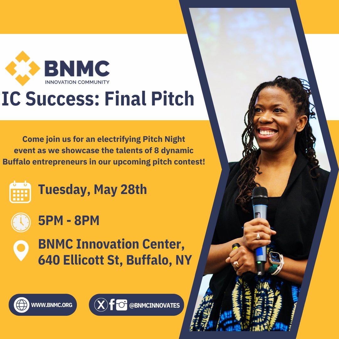 Save The date!!! ✨📅 Join us on May 28th for cohort #5 of our IC Success #BusinessAccelerator as they Pitch! Come and cheer on our entrepreneurs as they share their groundbreaking pitch. RSVP now at BNMC.org