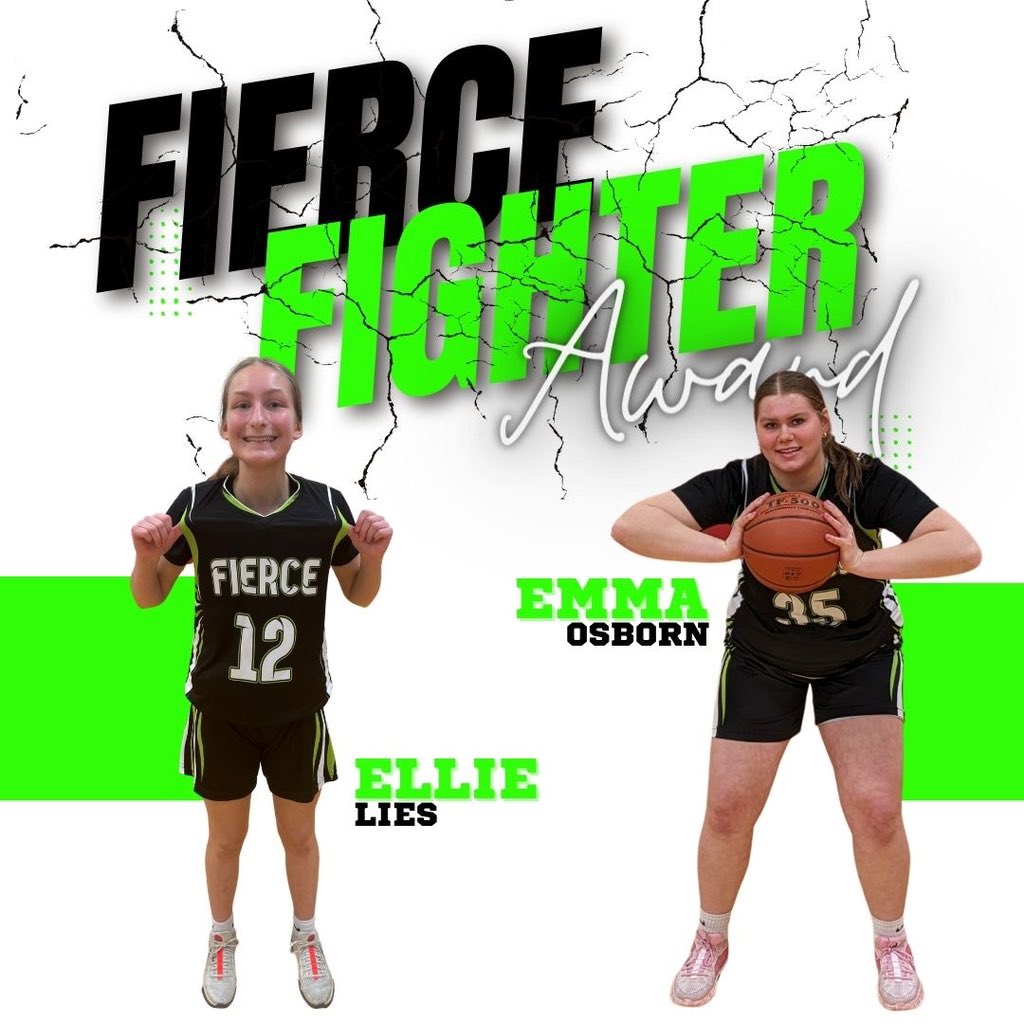 FMFierce's tweet photo. The fifth tournament was the MN State AAU Championship and the Fierce Fighter Awards went to:
15U Team - Ellie Lies
(Davies ‘28)
17U Team @emma_osborn5
(Fargo South ‘25)
Great job girls! Go Fierce!
🖤🖤🏀💚💚🏀🖤🖤
#fmfierce #befierce #fiercefam https://t.co/b4owzvkiC3