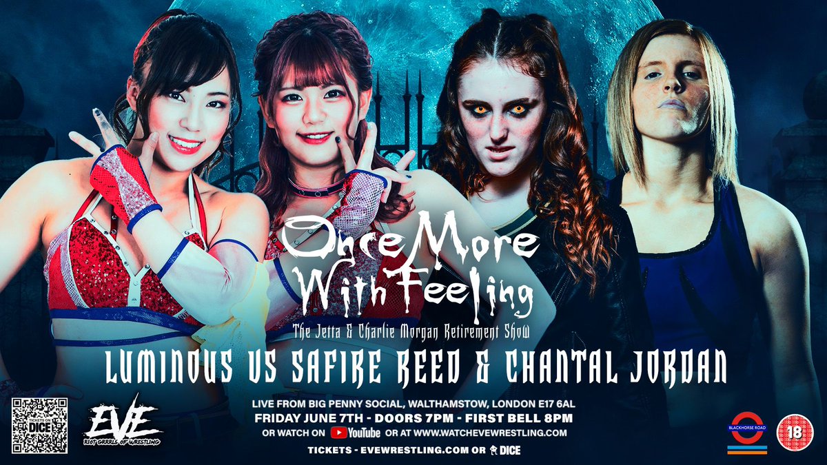 *MATCH ANNOUNCEMENT* FRIDAY JUNE 7 - LONDON 🇬🇧 🎫 EVEwrestling.com/tickets 💻 Watch LIVE online on YouTube at watchEVEwrestling.com The exciting debut of LUMINIOUS - Miyuki Takase and Haruka Umesaki, is made all the more by their opponents, they're half your age and twice as