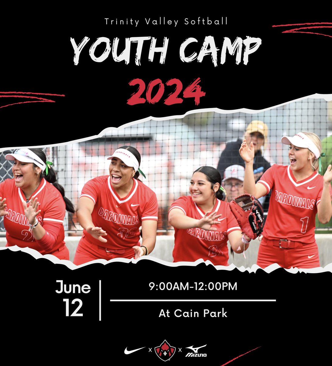 TVCCSoftball's tweet photo. ‼️Youth Camp‼️ 

⬇️Click the link below to register!⬇️

1st-7thGrade 

https://t.co/ltzcw45dEB

#CardinalNation | #BirdGang https://t.co/gjuroGsjGj