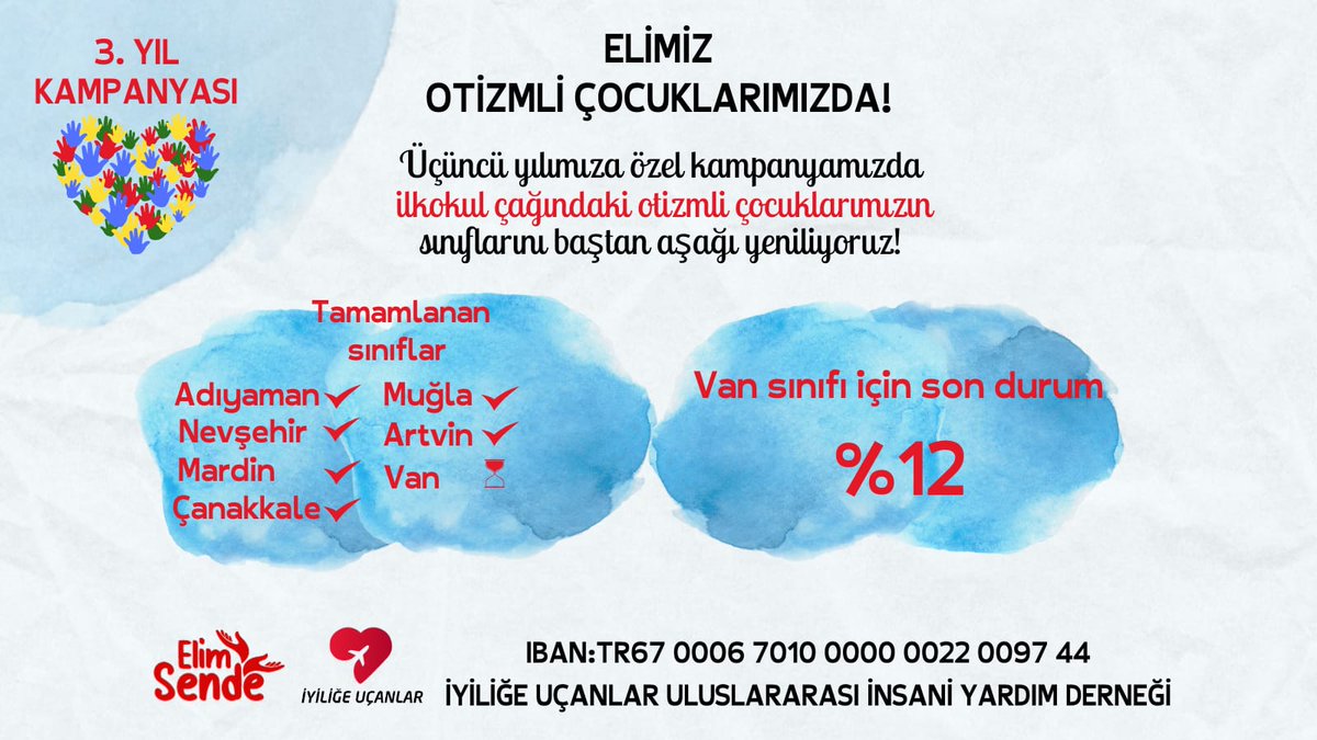 6. sınıfımız da tamam 🙌🏻 Van’da yenilenecek olan 7. sınıfımız için de bir miktar yol kat ettik. Hepimizin emeğine sağlık, kesesine bereket. Sıradaki ilimizi hep birlikte merak ediyoruz. Tüm bağış kanalları: taplink.cc/elimsende #elimsende #iyiliğeuçanlar #otizm