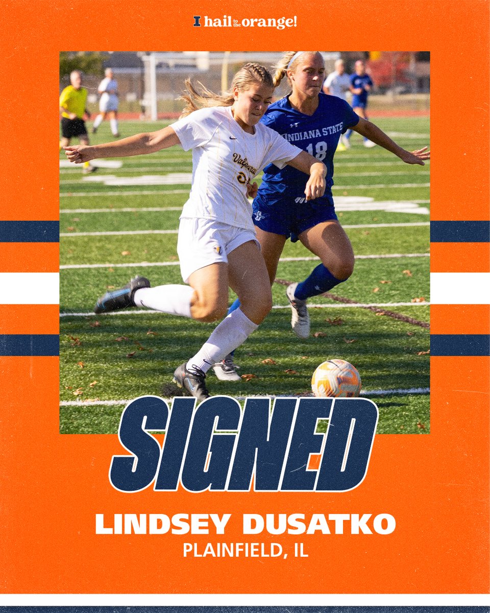 Signed ✍ @lindseydusatko 🔶 Plainfield, IL 🔷 2x MVC All-Conference selection; Tallied 11 goals and 11 assists at Valpo 🔶 Chose Illinois because, 'I know the coaches will make me a better player and lead me to do great things on and off the field.' #Illini | #HTTO | #UP ⬆️