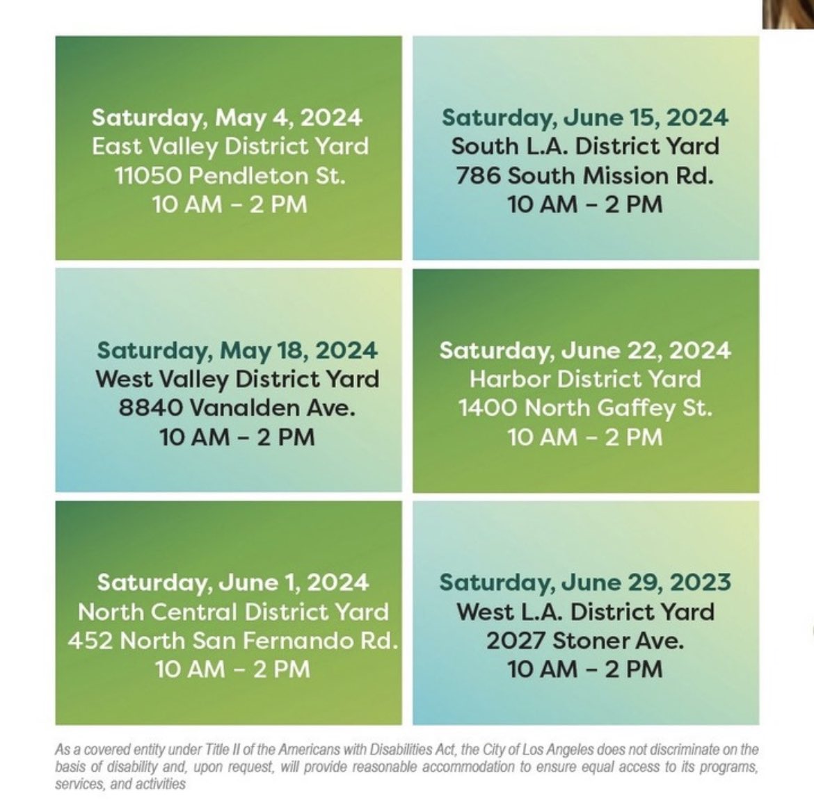 .@LACitySAN holds six Open Houses every year. Each of our district yards will open to the public in a series of free Saturday events. Open House will feature trash trucks and demonstrations in addition to facility tours, information booths, recycling games, and refreshments.