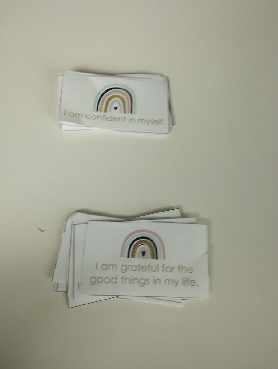 As part of mental health awareness week, we have been speaking to young people about strategies they can use when they are not feeling great! One of the things we spoke about was creating positive affirmations and we gave young people affirmation cards! #mentalhealth#awareness