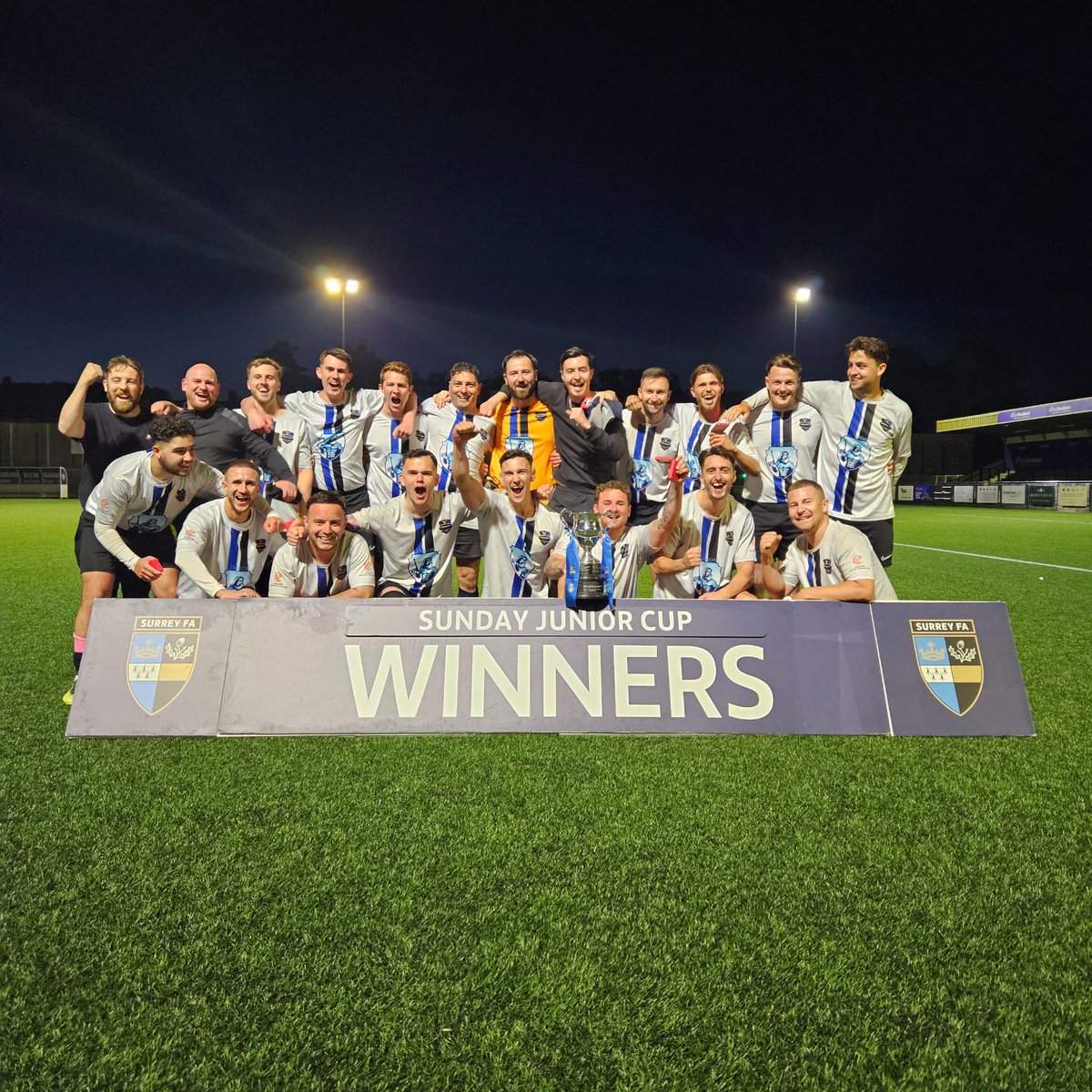 Congratulations to Overtonians FC who beat Rickman Rovers in the Sunday Junior Cup Final on penalties after the game finished 2-2 #SurreyFootball #CountyCups #Finals #Penalties