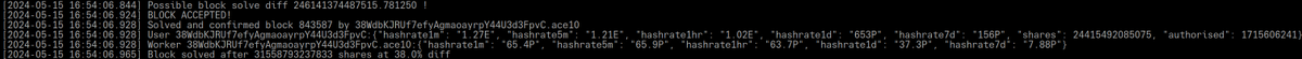 Congratulations to our absolutely massive whale of a miner 38WdbKJRUf7efyAgmaoayrpY44U3d3FpvC who scaled up to 1.2EH for solving the 285th solo block at solo.ckpool.org in only about 1/3 of the time they'd normally solve a block. mempool.space/block/00000000…