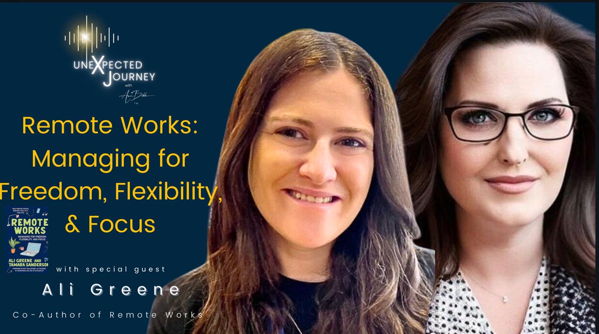🔥 #NewEpisode of #UnexpectedJourneyPodcast
with ALI GREENE, #remotework extraordinaire and Author of 'Remote Works' will give you the #worklifebalance feels. See for yourself ⬇️ 

youtube.com/@annebibb 🎙️

#remote #wfh #remotejobs #workculture #work
#podcasting #podcaster
