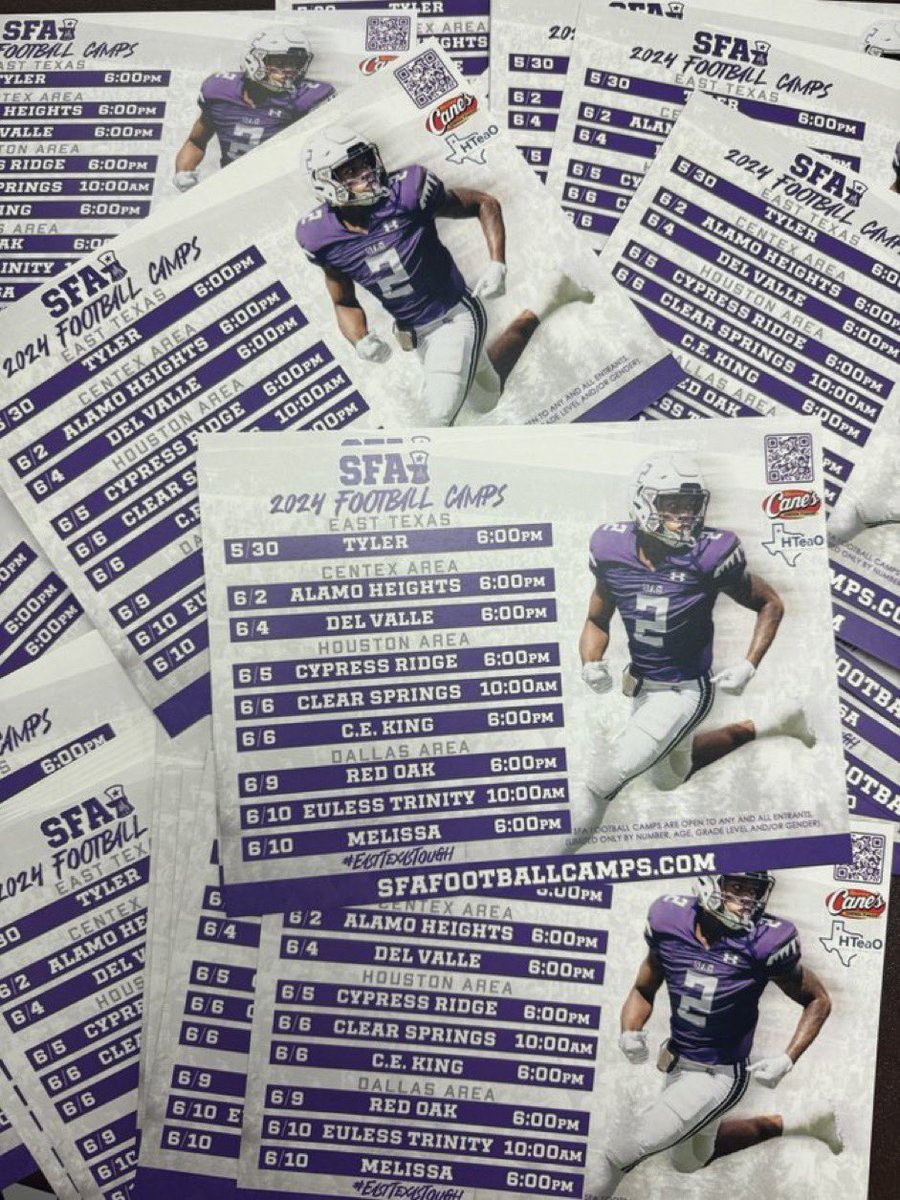 CAMP SZN IS HERE‼️‼️‼️‼️ 🔗 ⬇️ sfafootballcamps.com 1. EVALUATE JR FILM ✅ 2. BUILD RELATIONSHIPS ✅ 3. CAMP EVALUATION ☑️ 4. GET OFFERED ☑️ 5. COME ON VISIT TO SFA ☑️ 6. COMMIT TO THE JACKS ☑️ #AxeEm x #EastTexasTough