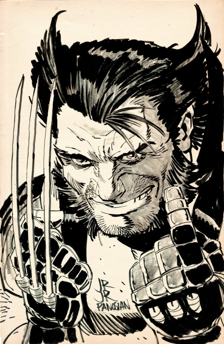 Man, I love @JrRomita work - so I decided to do a little 12 minute inking warm-up with a recent Wolverine cover of his! So much fun!