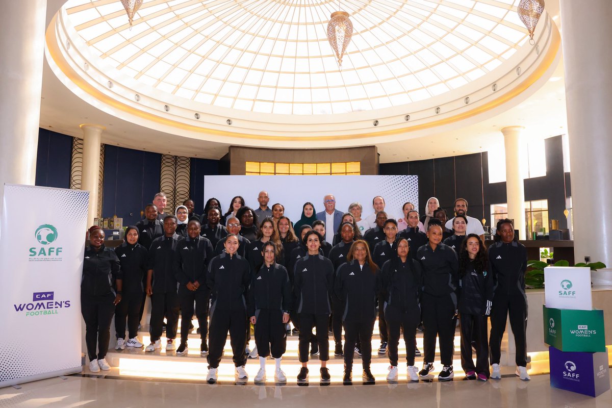 Empowering women in football. 💫 CAF & SAFF's coaching workshop for excellence and leadership in Riyadh. 🤝 #EmpoweringOurGame