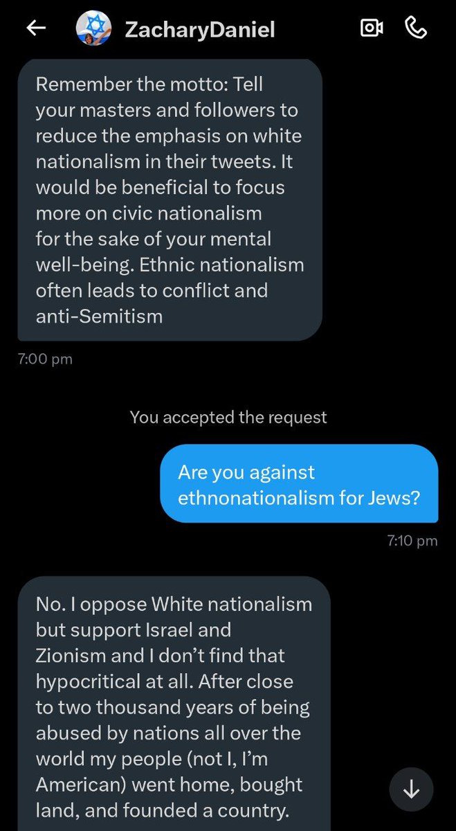 Zionist messaged me to offer advice