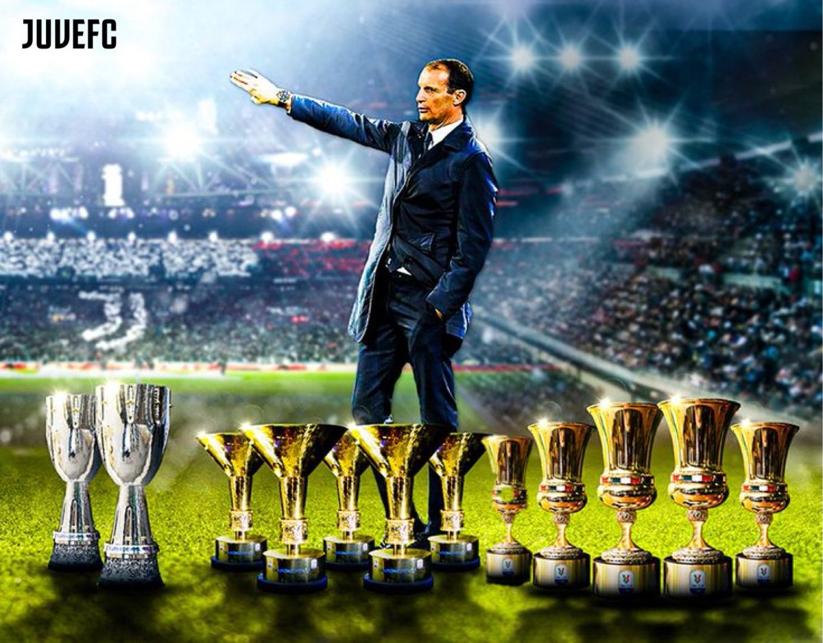 Allegri has now won 12 trophies at Juventus 🏆 5x Scudetti 5x Coppa Italia 2x Suppercoppa Italiana