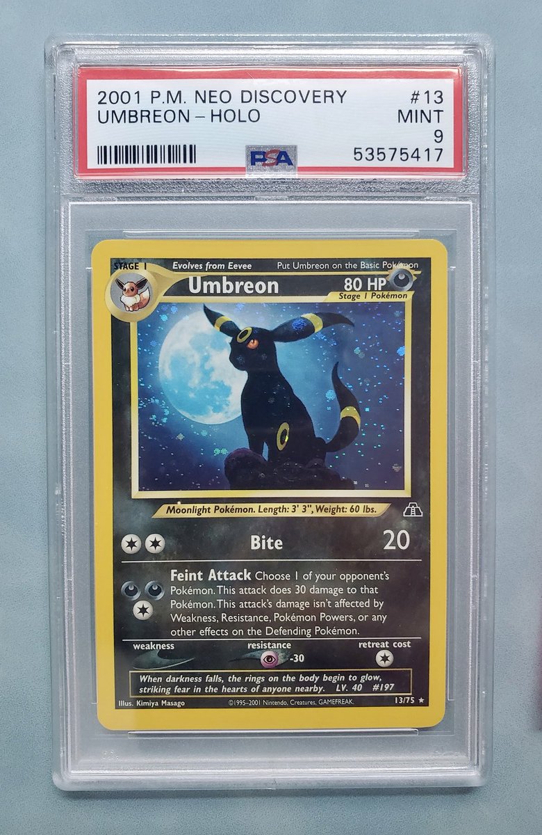 ⚡️Claim Sale⚡️ PSA 9 Umbreon Holo Neo Discovery - SWIRL!! - $420 shipped OBO ✏️DM to purchase 🔁 retweets appreciated