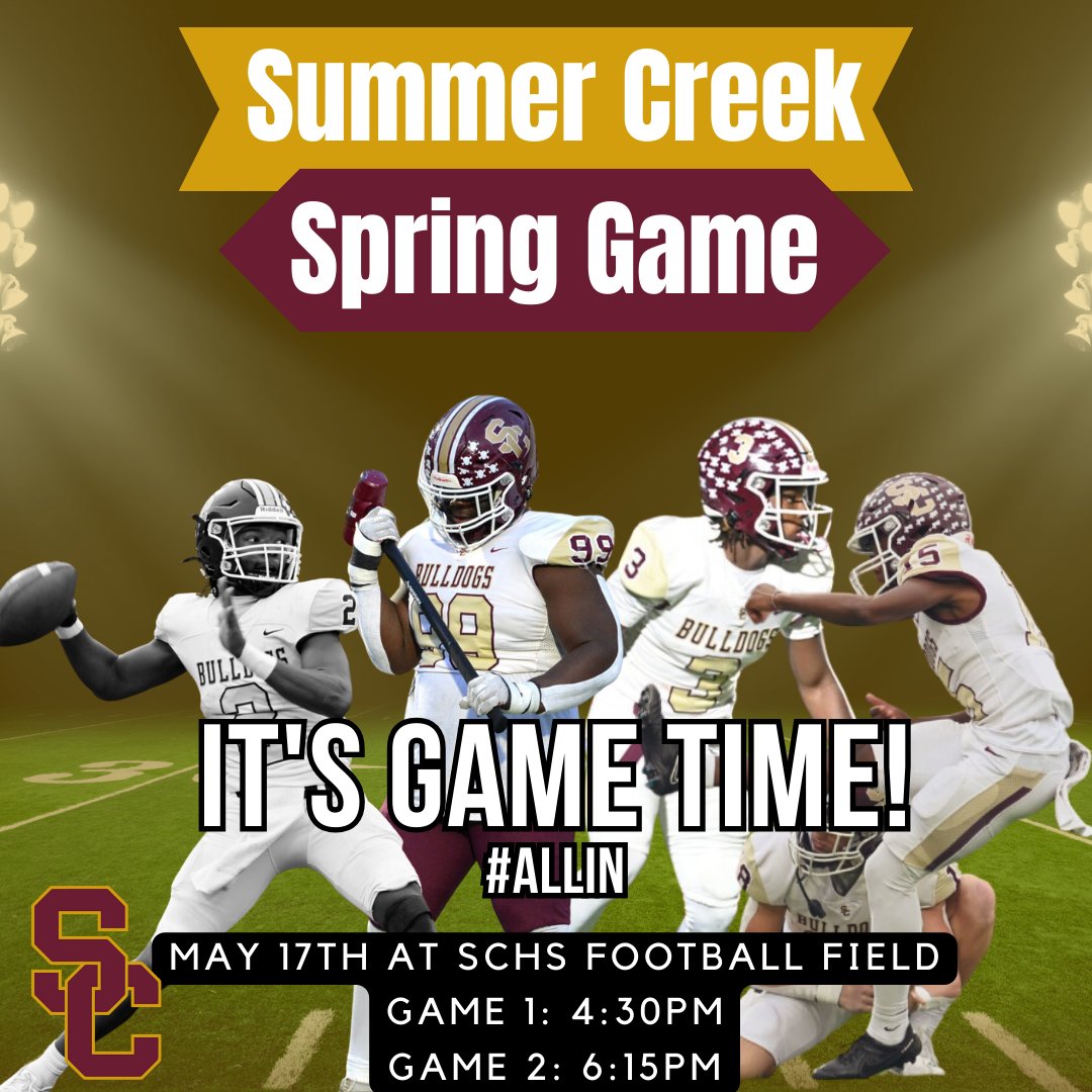 Friday is fast approaching....Spring Game at SCHS! We love those Friday Night Lights. #ALLIN