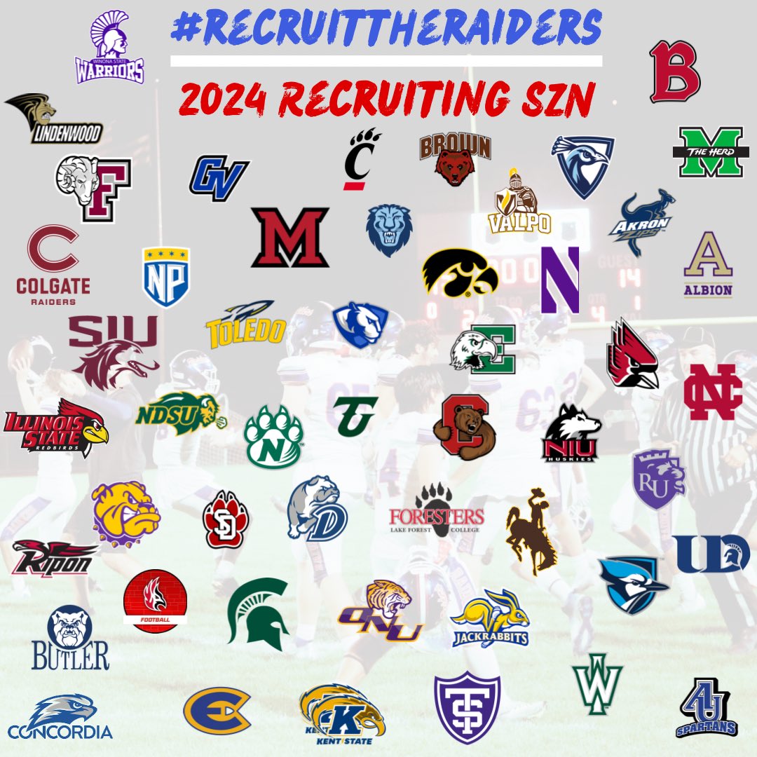 It’s been a fantastic spring for the Raiders football program. We’ve had a record number of college programs join us for in school visits or to see us at the West Suburban Evaluation Day. Thank you to all the coaches who have stopped by. @EDGYTIM @gbsathletics @CoachChris_Roll