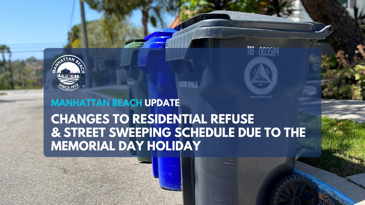 📅 Modified residential refuse & street sweeping for Memorial Day week (May 27-June 1). 🚛 Waste Management observes the holiday: collections delayed by 1 day. Street sweeping will not take place on Monday, May 27, 2024 and will not be made up. bit.ly/47KPIdy