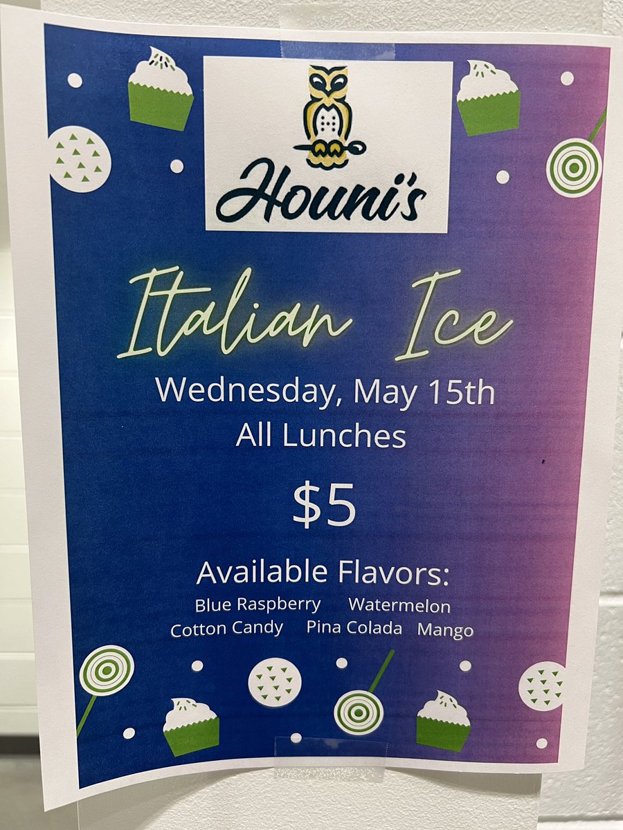 If you missed out on Houni’s today, there are some left that you can pick up in the chorus room tomorrow during lunch.