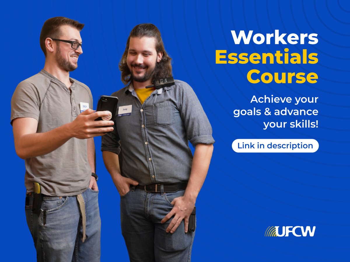 UFCW wants to help set you up for success in today’s workplace! From resume writing to professional problem solving skills, Work Essentials students will be equipped with the resources to build a promising career. Learn more: bit.ly/3N3FRri