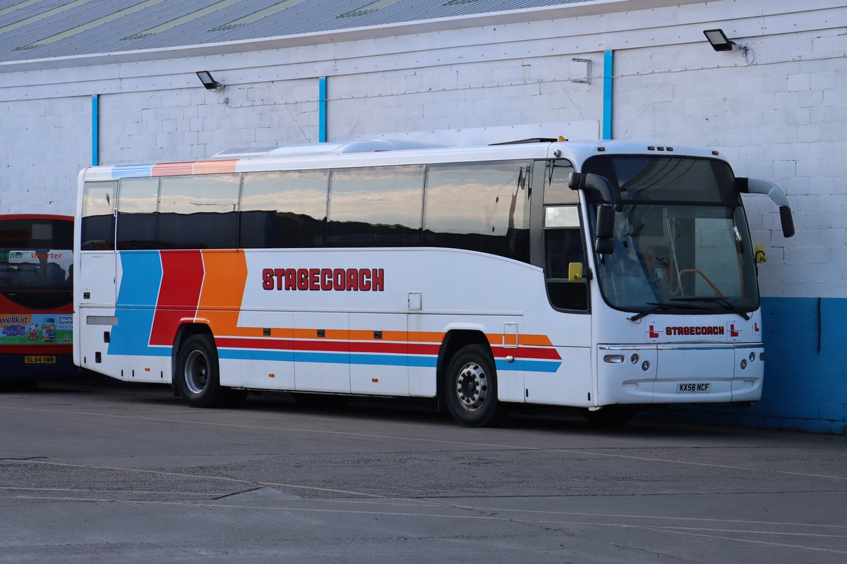 Stagecoach Highlands Volvo B9 53613 KX58 NCF at Elgin depot